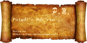 Polgár Mária névjegykártya